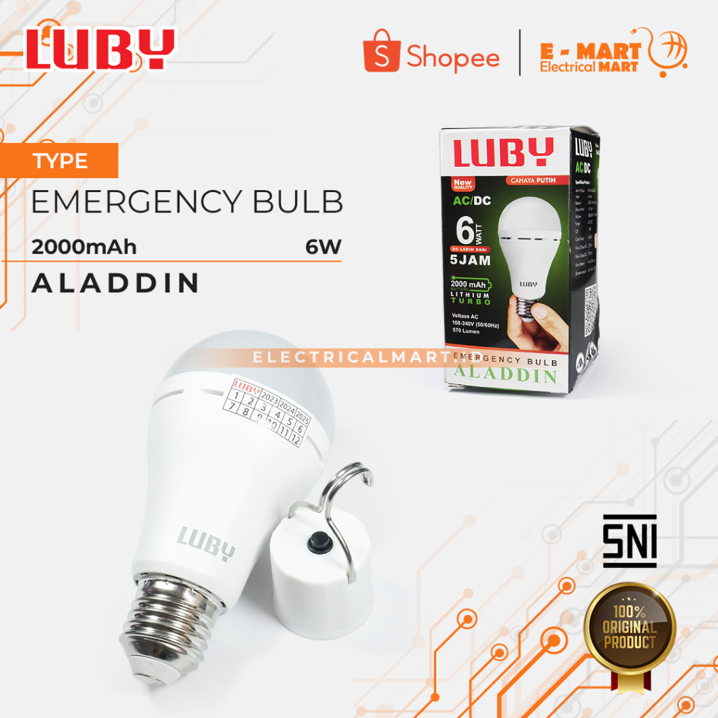 Jual PROMO LUBY ALADDIN LED Bulb Emergency AC DC Aladin Genius | Shopee ...