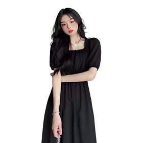 Dress Korea Hits Dress Retro Full Karet