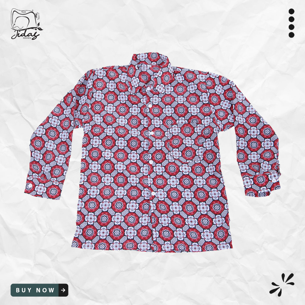 Jual Seragam Batik SD Motif Bunga Matahari Tangan Panjang Shopee