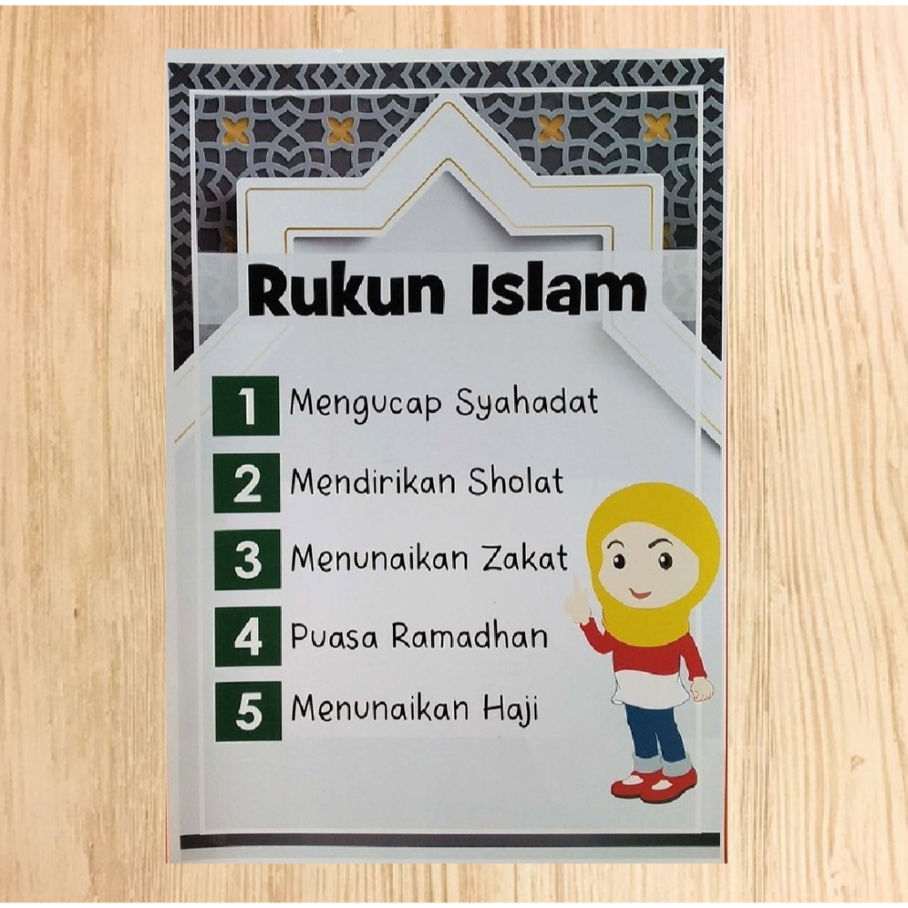 Jual Poster Rukun Islam | Poster Pengenalan Agama Islam | Poster ...