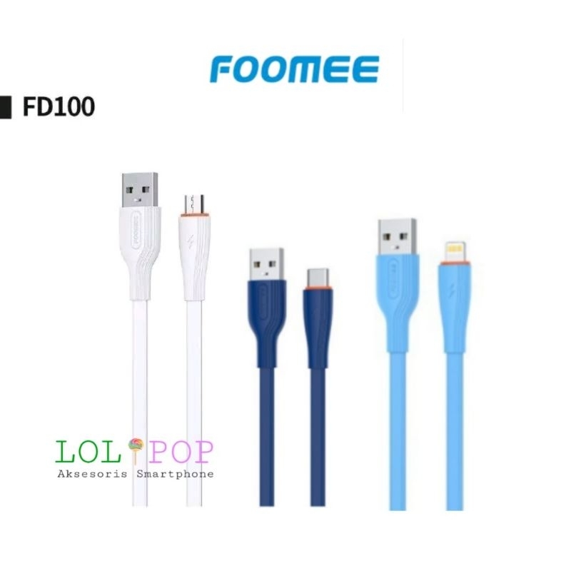 Jual Foomee FD100 Kabel Data Micro Type-C Lightning 100cm Inti Tembaga ...