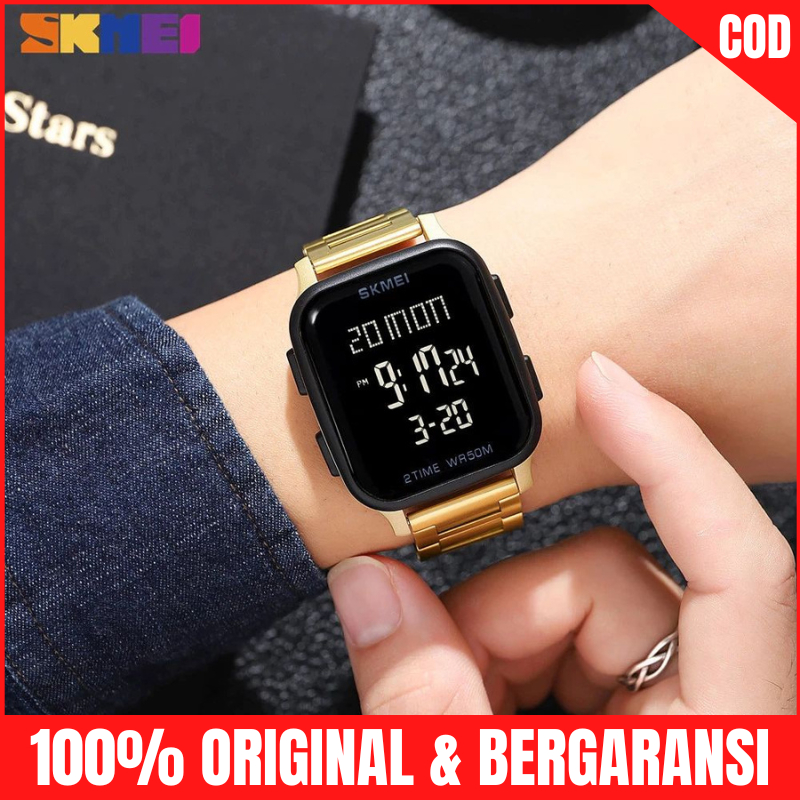 Jual Jam Tangan Pria Rantai Original 100% Anti Air SKMEI Watch Fashion ...