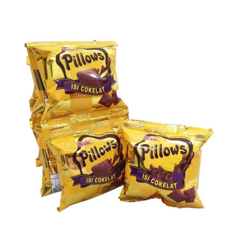 Jual Snack Oishi PILLOWS Rasa coklat 12 gram (1 renceng isi 10 pcs ...