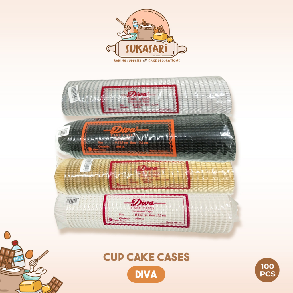 Jual Sukasari - Cup Cake Cases Diva 100pcs Gold, Silver, Hitam, Putih ...