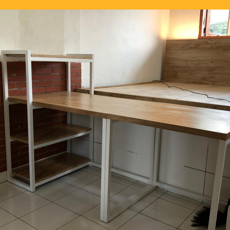 Jual Meja Kerja dengan Rak Penyimpanan | Shopee Indonesia