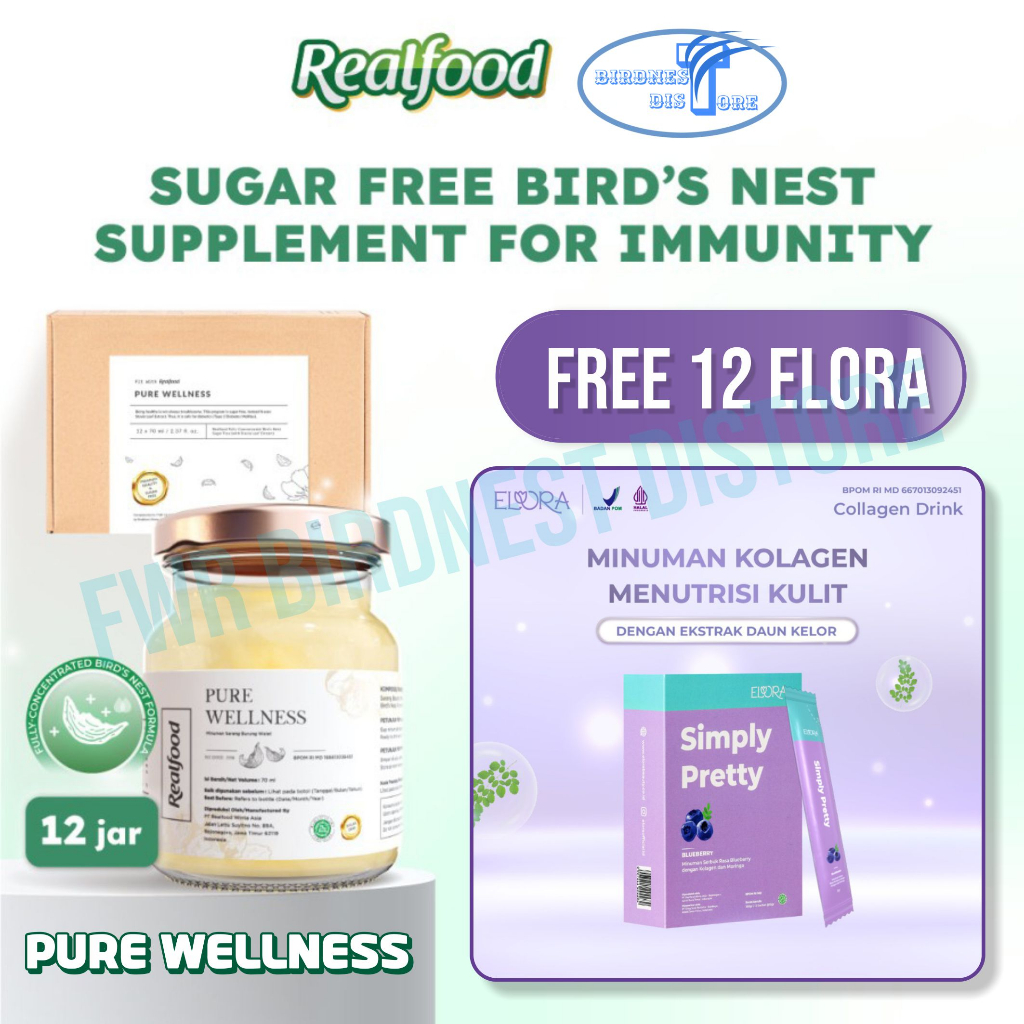 Jual Realfood Pure Wellness 12 Jar Free 12 Elora Bird Nest Sarang