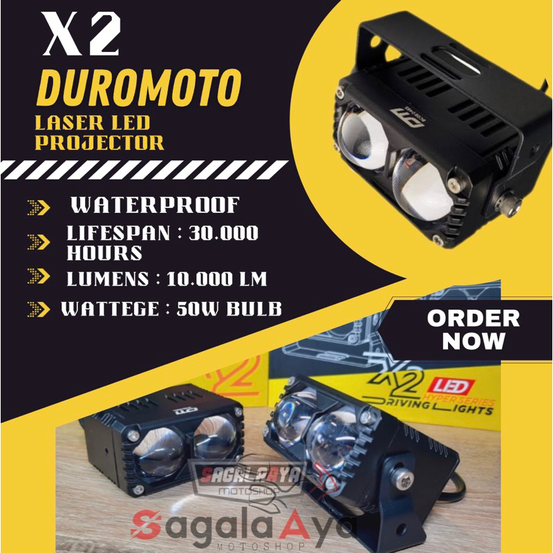 Jual Lampu Sorot Duromoto X Terbaru Led Lampu Kabut Motor Fog Lamp Mobil Shopee Indonesia