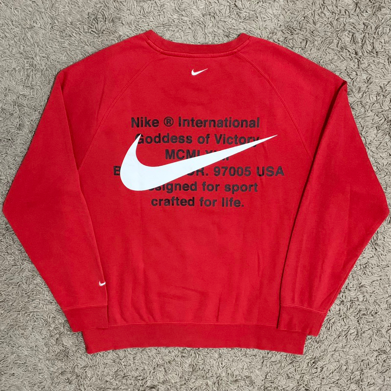 Nike double swoosh sweatshirt red sale