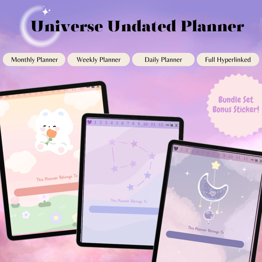 Jual Digital Notebook Potrait Aesthetic and Colorfull --- Universe ...