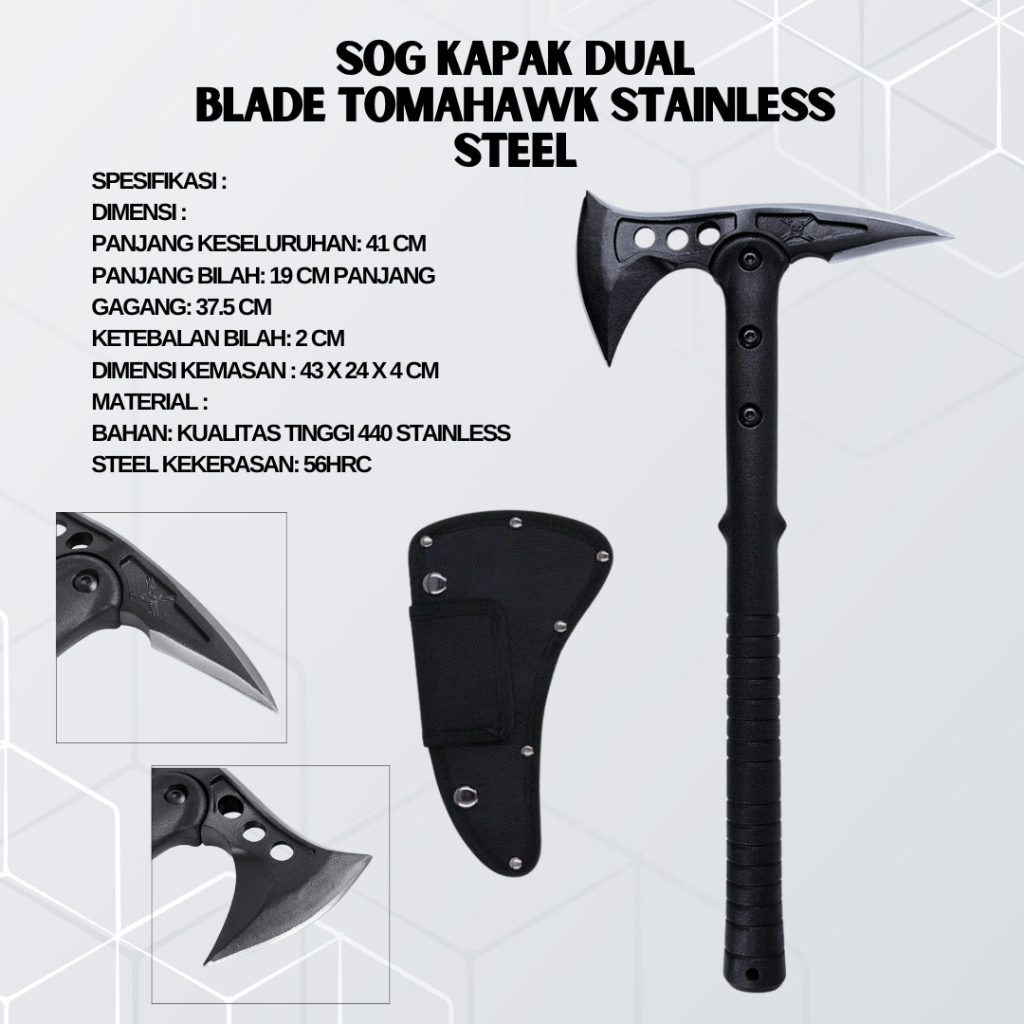 Jual Aneka Alat Pemotong Kayu Kapak Kampak Kapak Dual Blade Tomahawk Stainless Steel Shootey