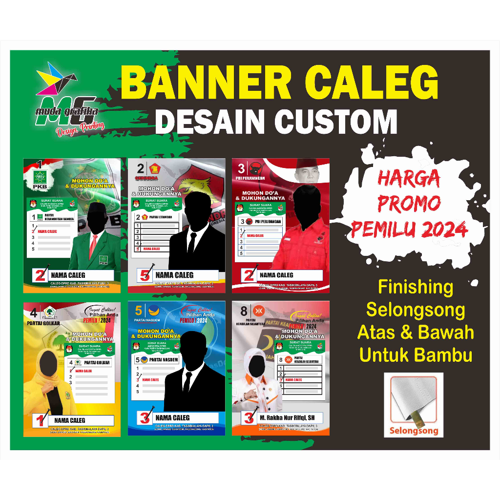 Jual Banner Caleg Pemilu 2024 Banner Caleg Anggota Dewan Desain