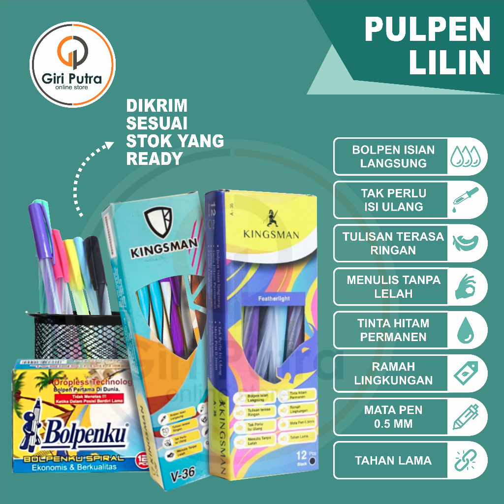 Jual Pulpen Bolpenku Pulpen Kingsman Pulpen Lilin Pulpen 1 Lusin