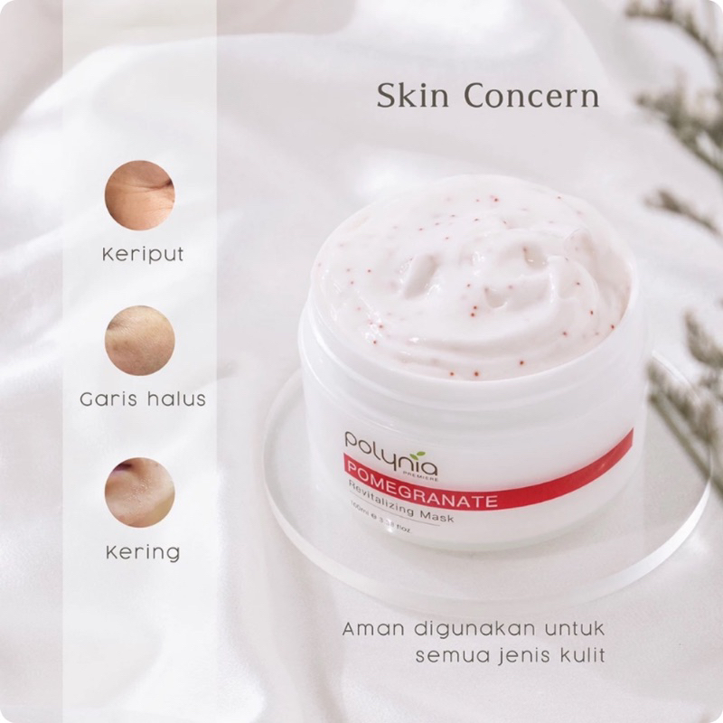 Jual BPOM POLYNIA | Pomegranate Revitalizing Face Mask | Masker Anti ...