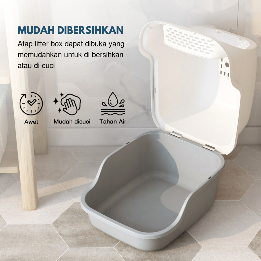 Jual Cat Litter Box Tertutup - Tempat Kucing Poop Tertutup - Bak Pasir ...