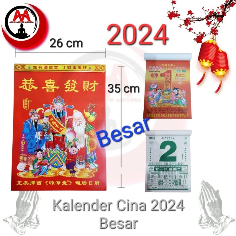 Jual Kalender Calender Chinese Hongkong Sobek Robek Harian Tahun Baru 2024 Ukuran Besar Shopee 3173