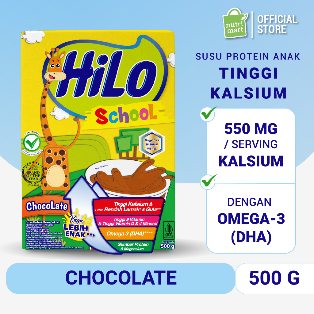 Jual Hilo School Chocolate 500 Gram - Susu Tinggi Kalsium Rendah Lemak 