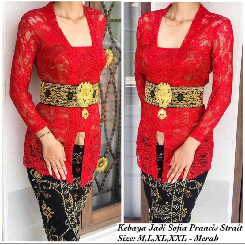 Jual Kebaya Bali Brokat Sofia Strait Bet Lengan Panjang Shopee Indonesia