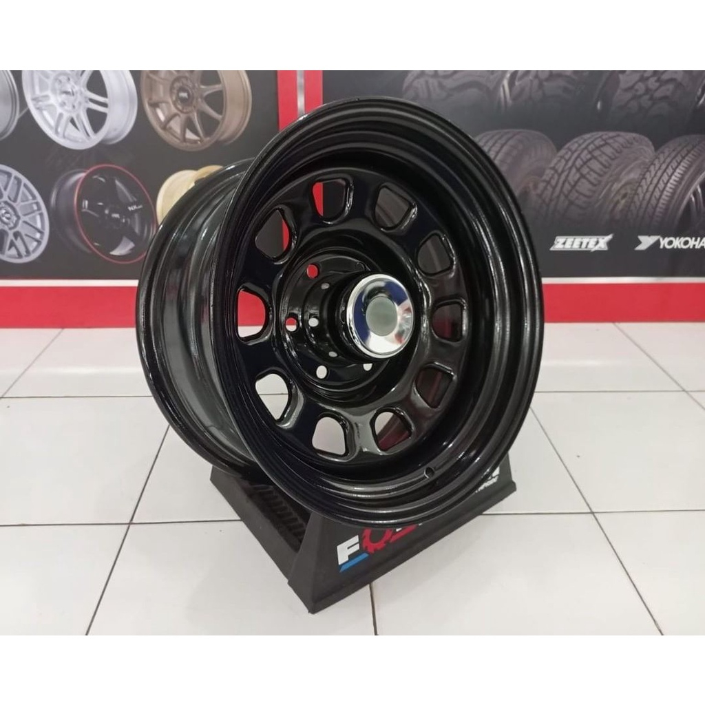 Jual VELG MOBIL MOKUPO HSR R15X8 H6X139,7 ET-25 BLACK PAS TRITON, HILUX ...