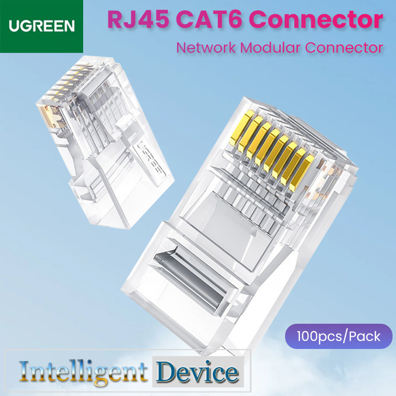 Jual UGREEN RJ45 Cat 6 Modular Plug UTP FTP LAN Connector Kepala Kabel ...