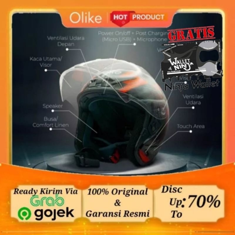 Jual Oase TA-H1 Rider Bluetooth Smart Helmet Music Phone Call helm ...