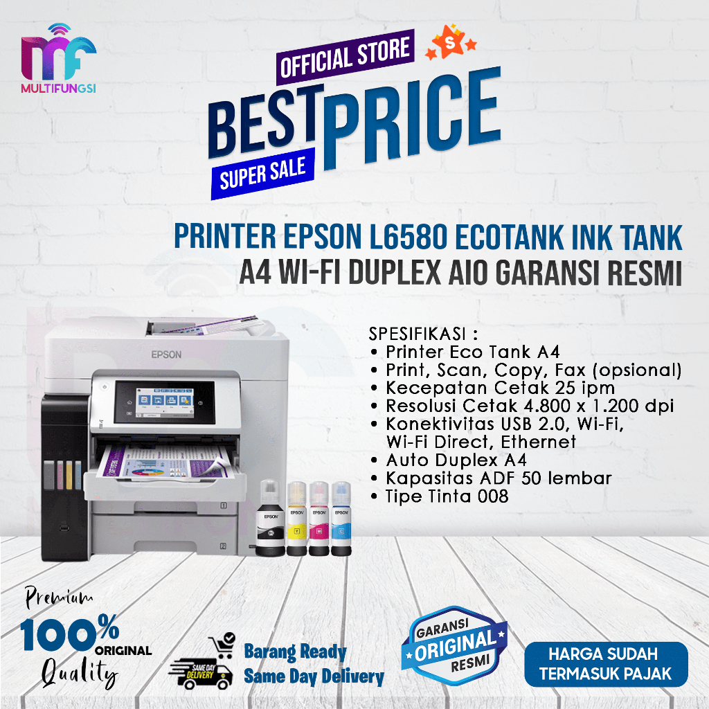Jual Printer Epson L6580 EcoTank Ink Tank A4 Wi-Fi Duplex AIO | Shopee ...