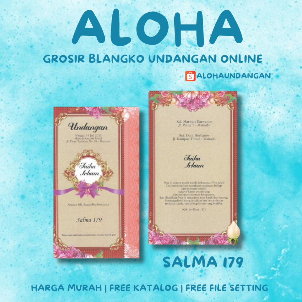 Jual Blangko Undangan Nikah Murah Salma 179 Aloha Undangan Shopee