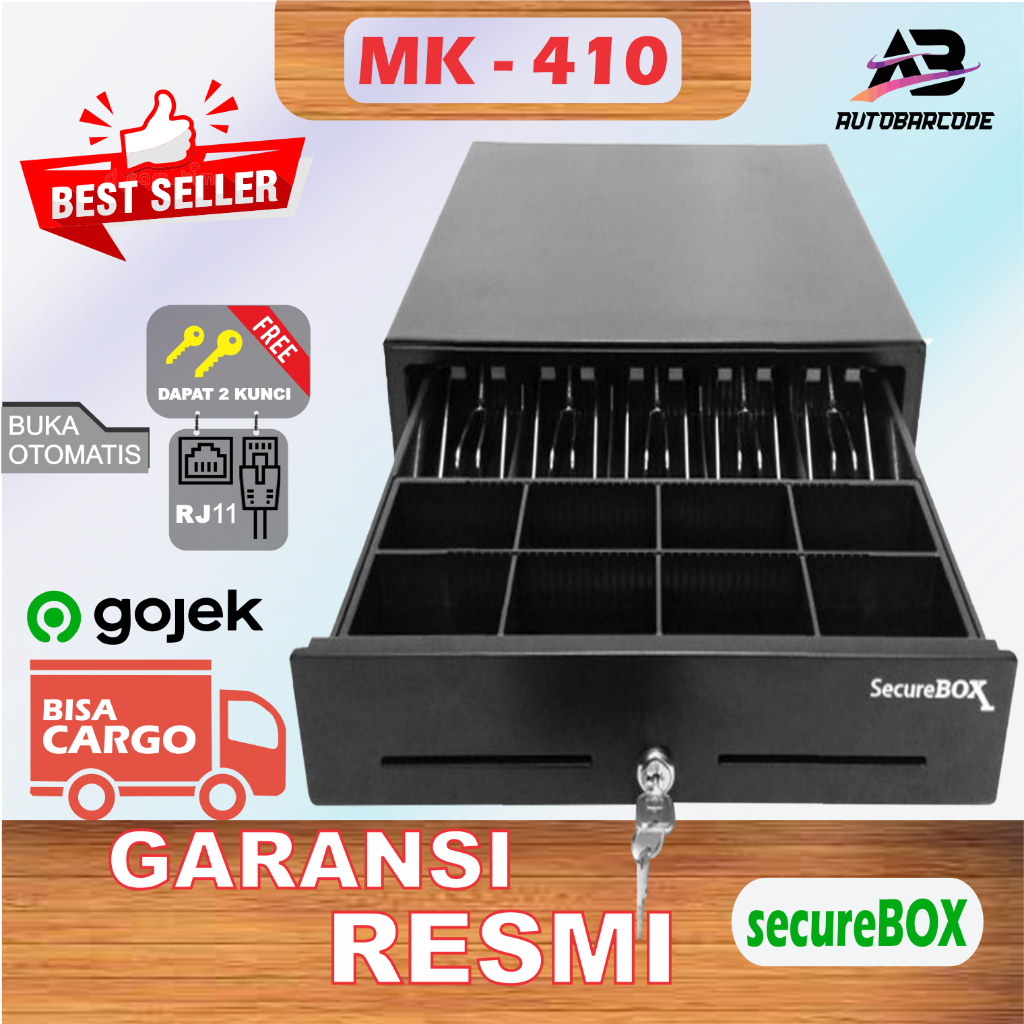 Jual Cash Drawer Besar Securebox MK410 Laci Uang Kasir Support Rj 11