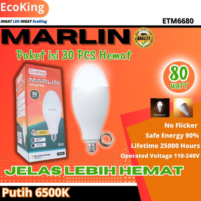 Jual Bohlam Led Jumbo Ecoking Marlin Watt E E Bonus Fitting E