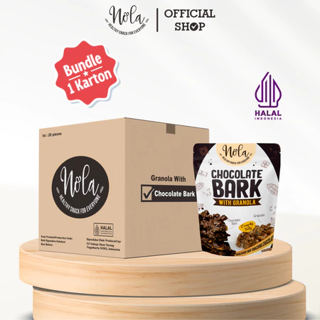 Paket Nola Chocolate Bark with Granola 1 Box Isi 20 Pcs