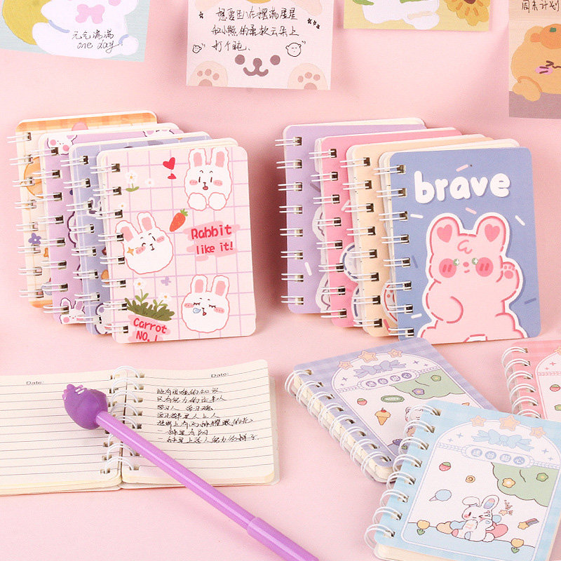 Jual Buku / Notebook Mini Ring A7 Motif mini cartoon mini book notepad ...