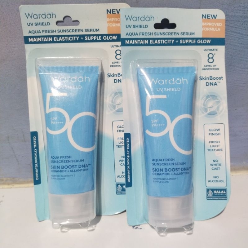 Jual WARDAH UV Shield Aqua fresh Essence SPF 50 PA++++ (Biru) | Shopee ...