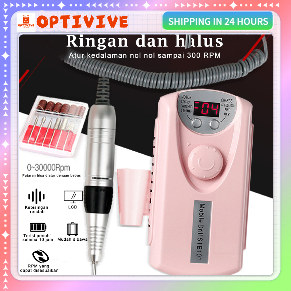 Jual Optivive Ready Stock Cod Alat Kikir Kuku Elektrik Rpm Portable Rechargeable Nail