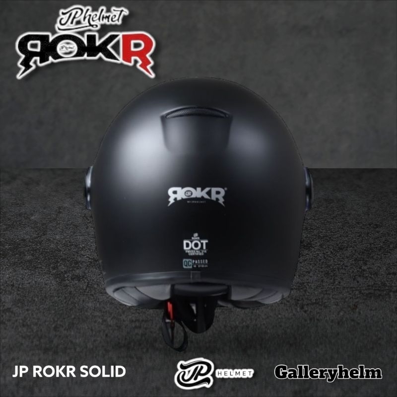 Jual Helm Retro JP Rokr / Helm Cakil Black Glossy | Shopee Indonesia