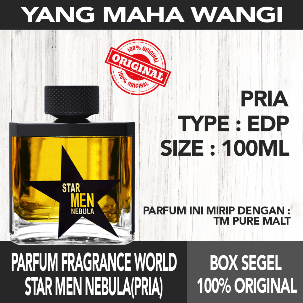 Jual PARFUM ORIGINAL FRAGRANCE WORLD STAR MEN N*B*LA FOR MAN 100ML (BOX ...