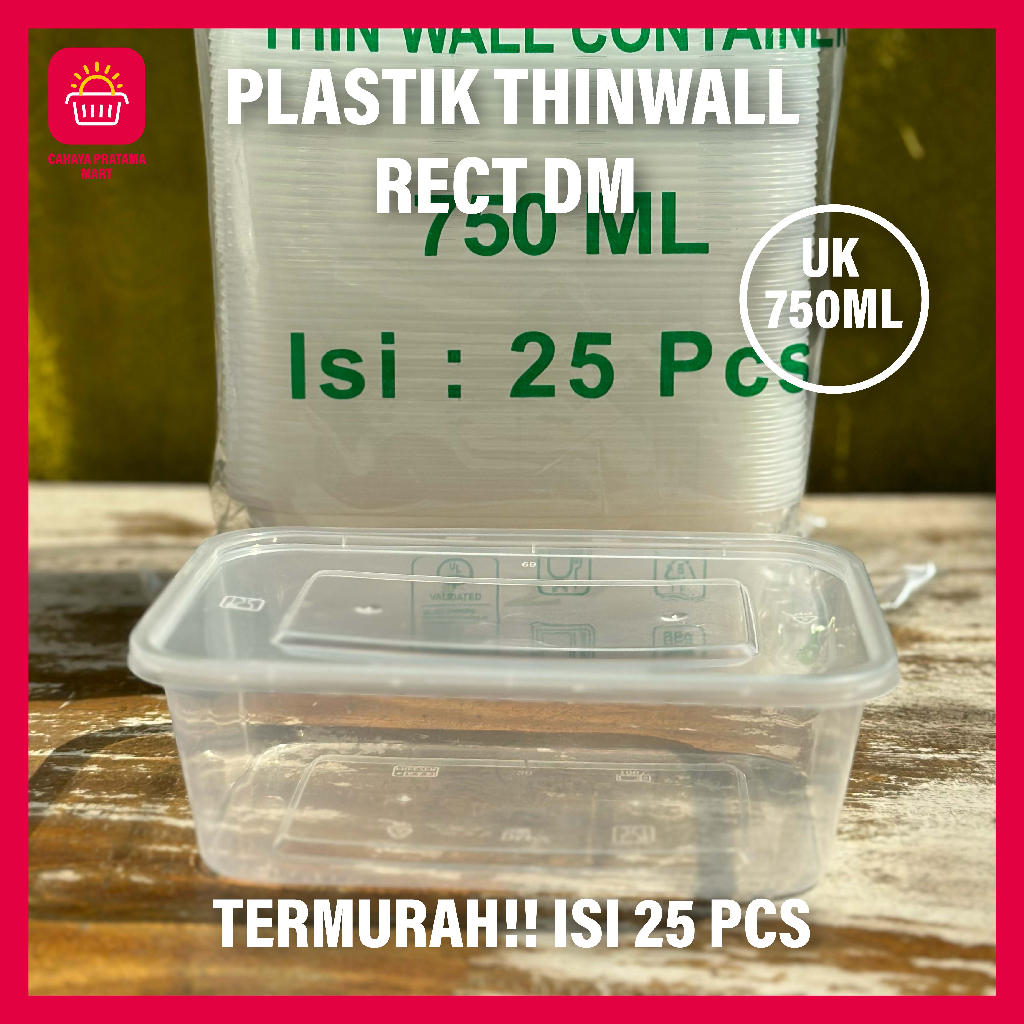 Jual Thinwall Rectangle Kotak Makan Plastik Box Mika Thinwall Wadah