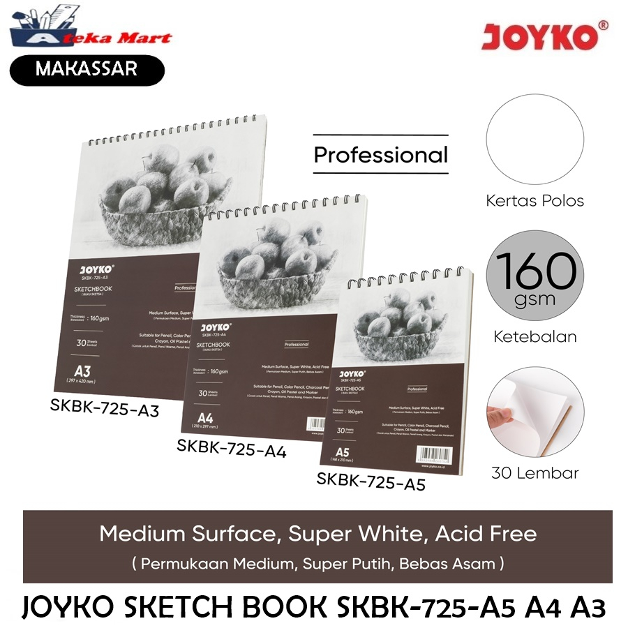 Jual JOYKO SKETCH BOOK SKBK-725-A5 A4 A3 | Shopee Indonesia