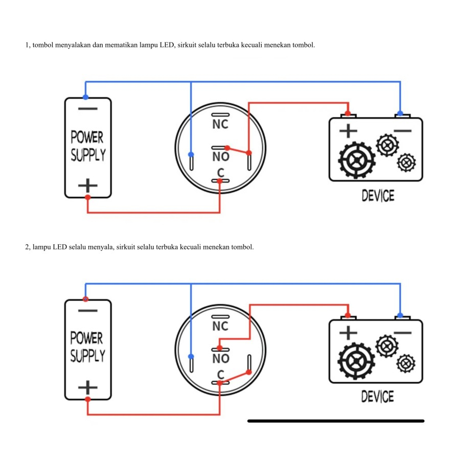 Jual Saklar on off LED stainless push button switch 16MM 12V 3A IP66 ...