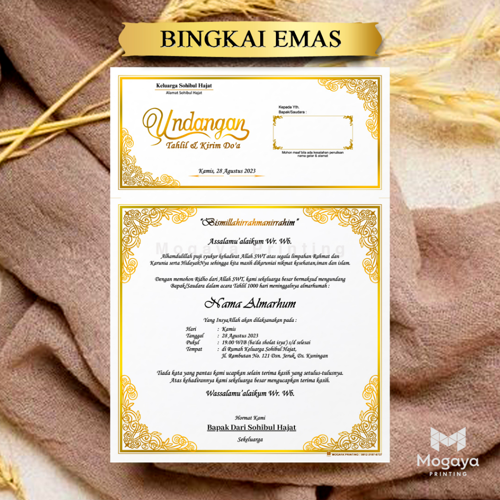 Jual Undangan Tahlil Kenduri Pengajian Tasyakuran Aqiqah Khitanan