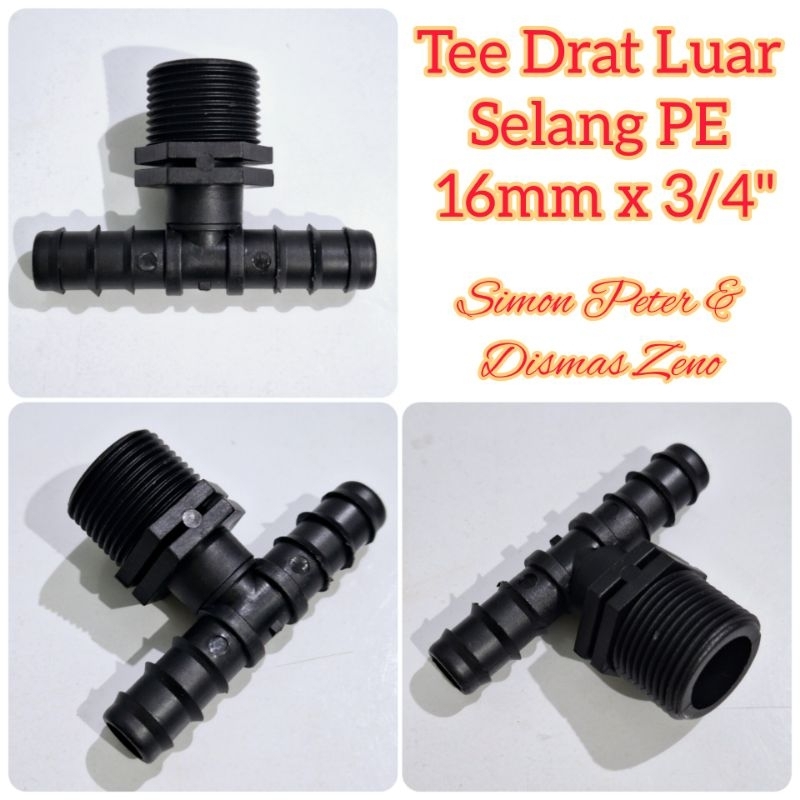 Jual Tee Connector Male Thread Drat Inch To Selang Pe X Mm