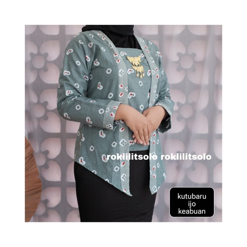 Jual kebaya kutubaru jumputan / kebaya jumputan / baju jumputan ...