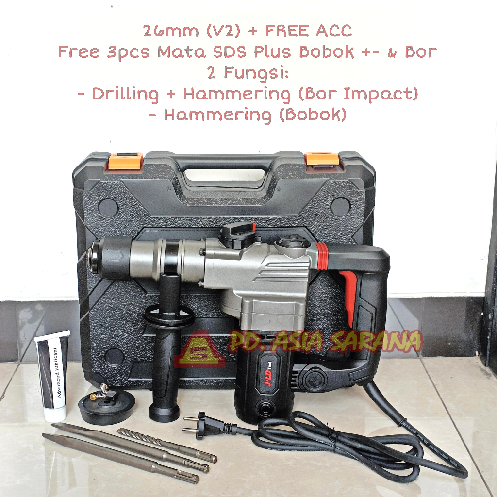 Jual Jack Rotary Hammer Drill 26mm JLD J26-1 Set Listrik Mesin Bor ...