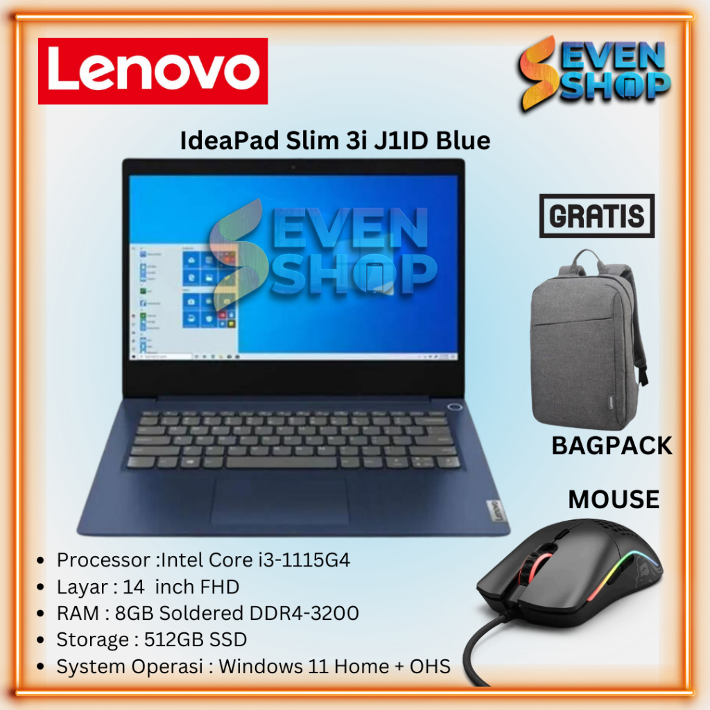 LAPTOP LENOVO IdeaPad Slim 3i J1ID Blue IdeaPad Slim 3i J2ID Grey
