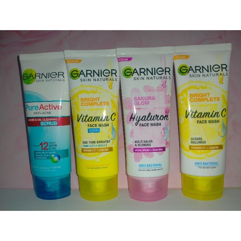 Jual Garnier scrub face wash 100 gr / Garnier sakura hyaluron 100 gr Shopee Indonesia