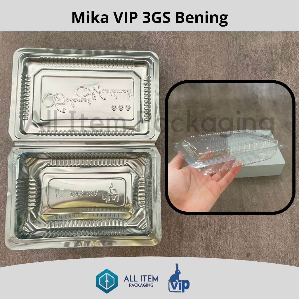 Jual Mika VIP 3GS / Mika Plastik Nasi / Box Mika Makanan Kue @100 Pcs ...