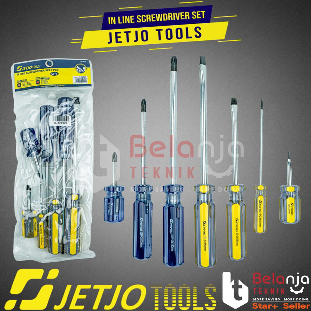 Jual Jetjo Tools Obeng Transparan Set Pcs In Line Screwdriver Set