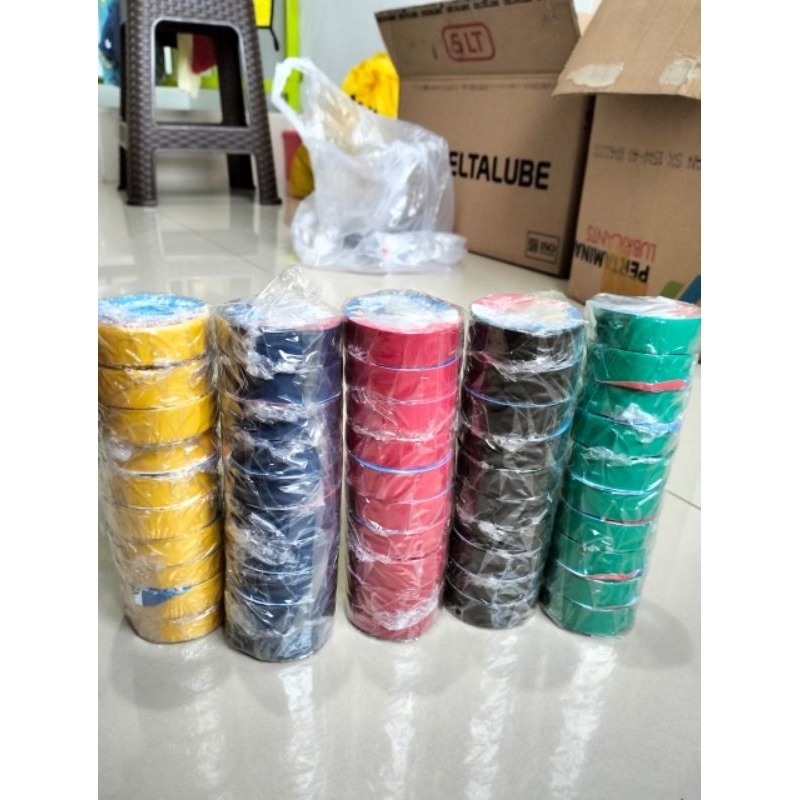 Jual TERMURAH PER ROLL ISI 10 BUAH ISOLASI SELOTIP KABEL LISTRIK VINYL ...