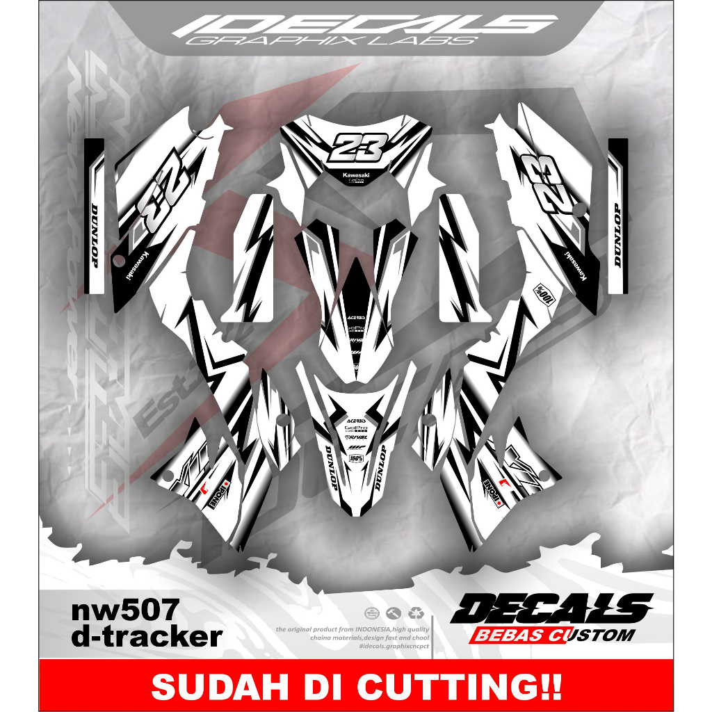 Jual nw00507 sticker striping decals kawasaki klx dtracker tema garis ...
