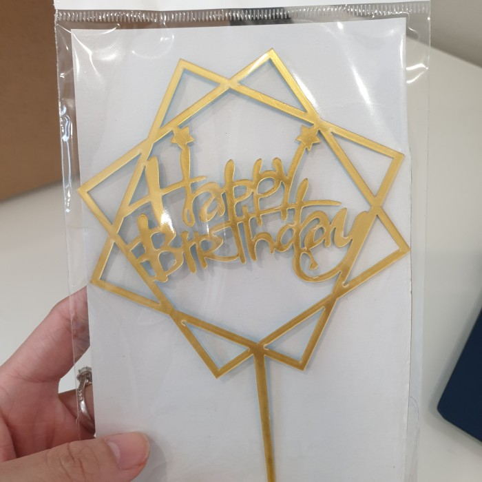 Jual Cake Topper Akrilik HBD Besar / Happy Birthday / Ulang Tahun ...