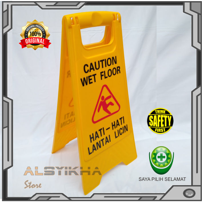 Jual Warning Sign Floor Wet Floor Papan Peringatan -Lantai Basah Licin ...