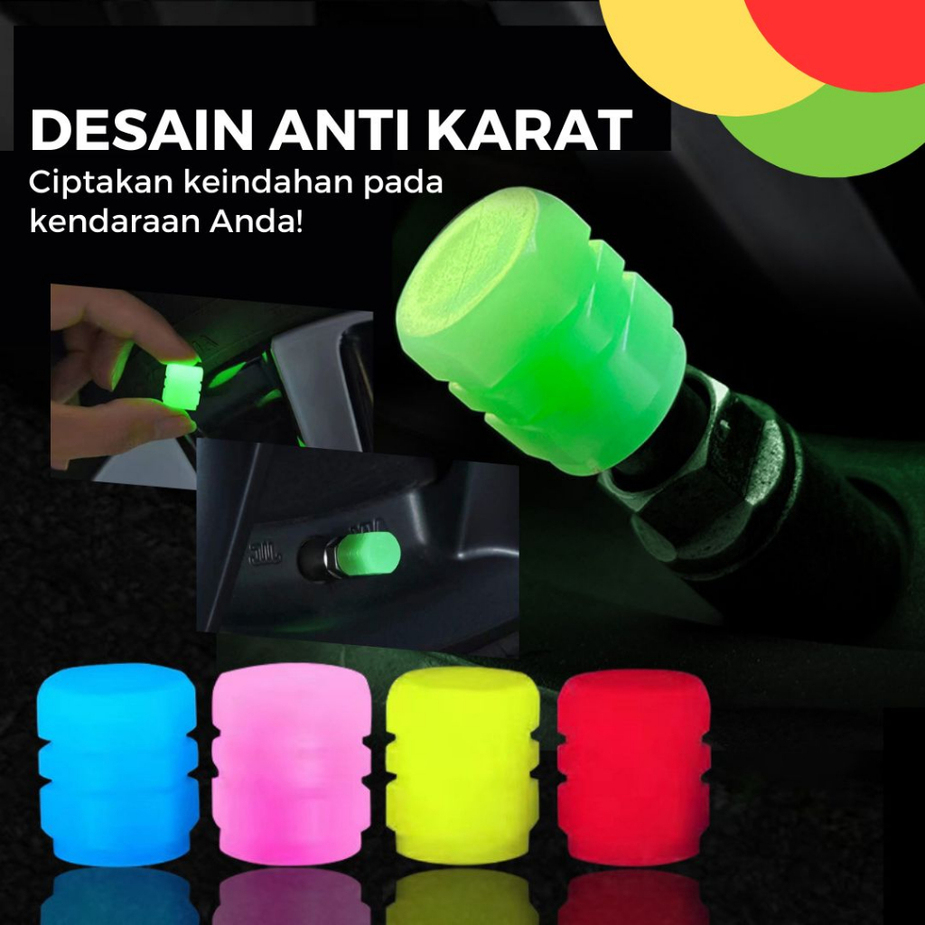 Jual Tutup Pentil Ban Motor Led Nyala Mobil Sepeda Menyala Glow In The Dark Shopee Indonesia